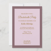 Paars/Blush Framed Bachelorette Party Invitation Kaart (Voorkant)