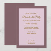 Paars/Blush Framed Bachelorette Party Invitation Kaart (Voorkant / Achterkant)