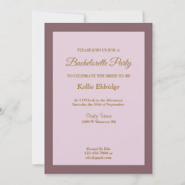 Paars/Blush Framed Bachelorette Party Invitation Kaart