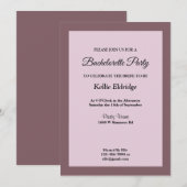 Paars/Blush Framed Bachelorette Party Invitation Kaart (Voorkant / Achterkant)