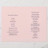 Paars Blush Pink Modern Floral Wedding Programme (Achterkant)