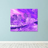 Paars Boat House Scene Wrapped Canvas Afdruk (Insitu (Houten vloer))