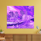 Paars Boat House Scene Wrapped Canvas Afdruk (Insitu (Woonkamer))
