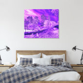 Paars Boat House Scene Wrapped Canvas Afdruk (Insitu (Slaapkamer))