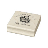 Paars Boek en Rozen Ex-Libris Rubberstempel (Stempel)
