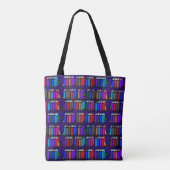 Paars boekenboekschalen kleine bibliotheken tote bag (Achterkant)