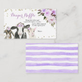 Paars Boerderij dierlijk meisje luidop Raffle Informatiekaartje (Voorkant / Achterkant)