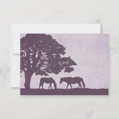 Paars Boerderij van paarden RSVP Kaartje (Achterkant)