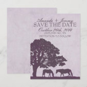 Paars  Boerderij voor paarden Aankondigingskaart (Voorkant / Achterkant)