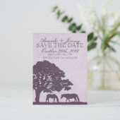 Paars  Boerderij voor paarden Aankondigingskaart (Staand voorkant)