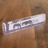 Paars  Boerderij voor paarden Naambordje (Zijkant)