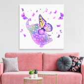 Paars boetseercanvas canvas afdruk (Insitu (Woonkamer))