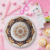 Paars Boho Chic Porcelain China Design Papieren Bordje (Feest)