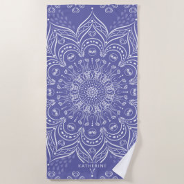 Paars Boho Mandala Elegant Modern Gepersonaliseerd Strandlaken