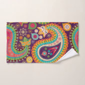 Paars Boho Paisley Handdoek (Handdoek)