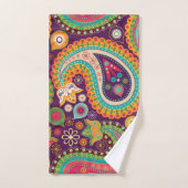 Paars Boho Paisley Handdoek (Handdoek)