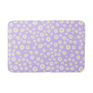 Paars Boho Spring Daisies Pattern Badmat