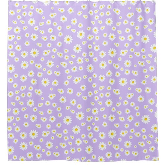 Paars Boho Spring Daisies Pattern Douchegordijn (Voorkant)