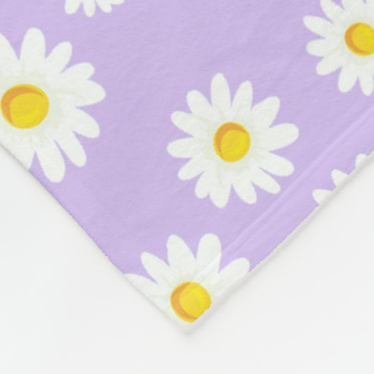 Paars Boho Spring Daisies Pattern Fleece Deken (Hoek)