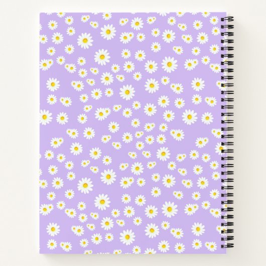 Paars Boho Spring Daisies Pattern Notitieboek (Achterkant)