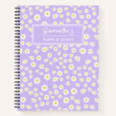 Paars Boho Spring Daisies Pattern Notitieboek (Voorkant)