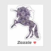  Paars Boho Unicorn Sticker (Vel)