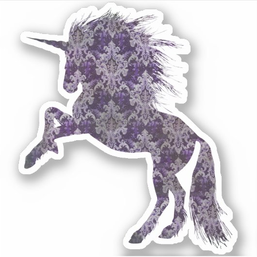  Paars Boho Unicorn Sticker (Voorkant)