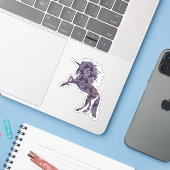 Paars Boho Unicorn Sticker (Laptop met iPhone)