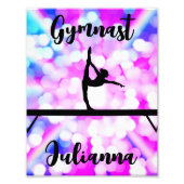 Paars Bokeh Blast Gymnastics Beam Personalized Foto Afdruk (Voorkant)
