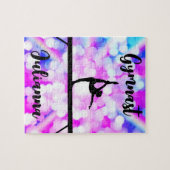 Paars Bokeh Blast Gymnastics Beam Personalized Legpuzzel (Horizontaal)