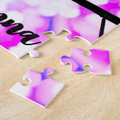 Paars Bokeh Blast Gymnastics Beam Personalized Legpuzzel (Zijkant)