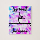 Paars Bokeh Blast Gymnastics Beam Personalized Legpuzzel (Verticaal)