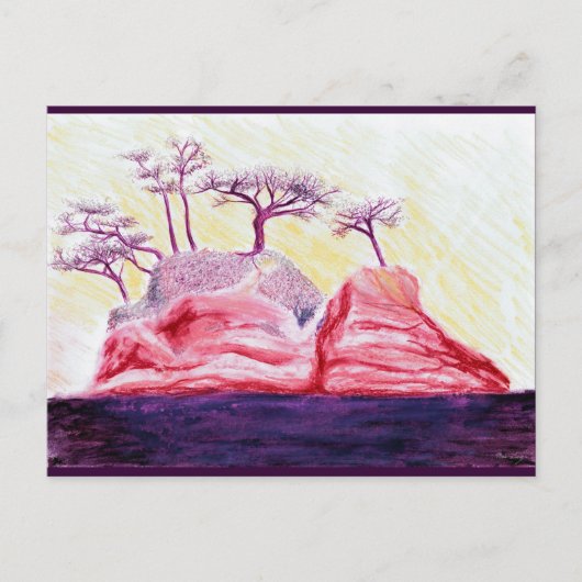 Paars Bonsai Briefkaart (Voorkant)
