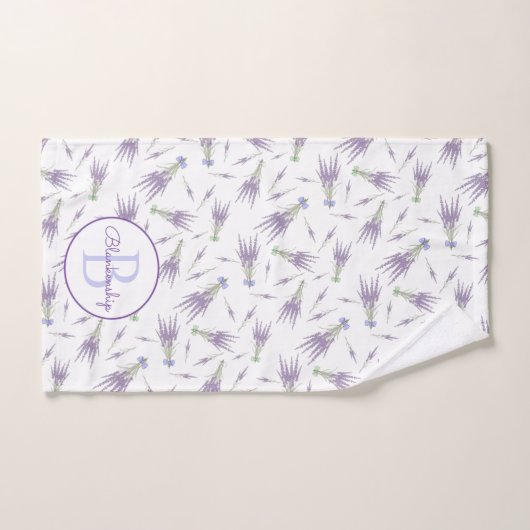 Paars boommonogram lavendeventiel handdoek (Handdoek)