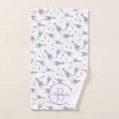 Paars boommonogram lavendeventiel handdoek (Handdoek)
