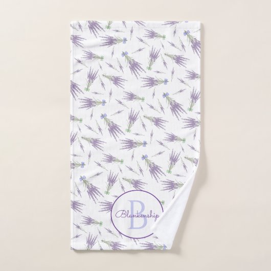 Paars boommonogram lavendeventiel handdoek (Handdoek)