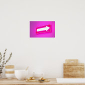 Paars bord dat de goede weg aangeeft poster (Keuken)