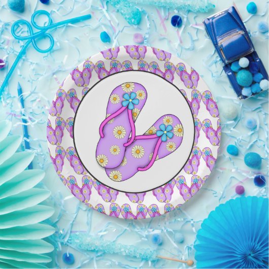 Paars bord met flip flop-partout (Feest)