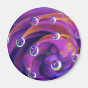 Paars Boro Lampwork Lotus Glass Magnet