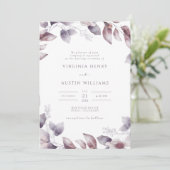 Paars botanisch huwelijk kaart (Staand voorkant)