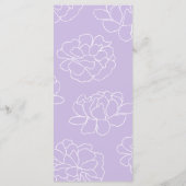 Paars botanisch modern trouwmenu menu (Achterkant)