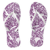 Paars botanisch patroon teenslippers (Voetbed)