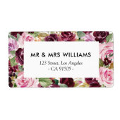 paars brandend bloemetjesetiket etiket (Voorkant)