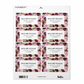 paars brandend bloemetjesetiket etiket (Full Sheet)