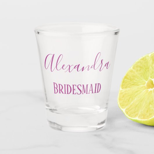 Paars Bridesmaid Keepslag Shot Glas (Voorkant)