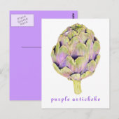 Paars Briefkaart Artichoke (Voorkant / Achterkant)