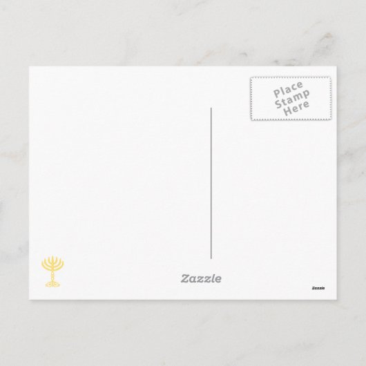 paars Briefkaart Hanukkah Motif (Achterkant)