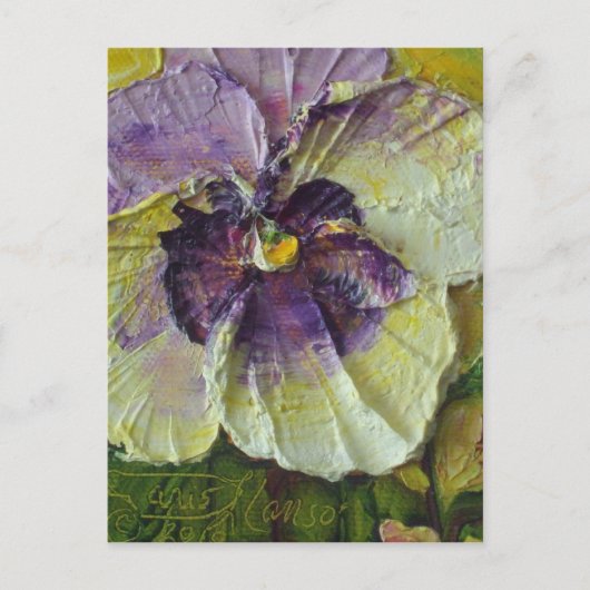 Paars Briefkaart Pansy (Voorkant)