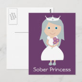  paars briefkaart Sober Princess (Voorkant / Achterkant)