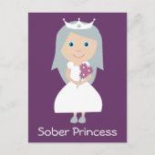  paars briefkaart Sober Princess (Voorkant)